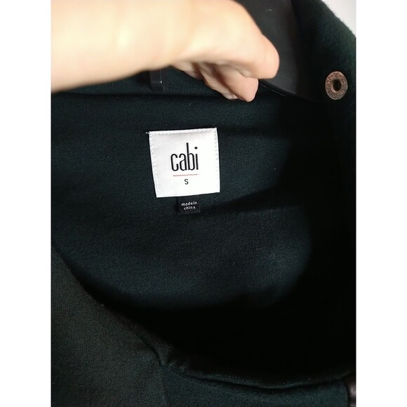 Cabi Turtleneck  Asymmetrical Zip Coat Sm Edgy Olive Green Y2K City - Picture 9 of 11